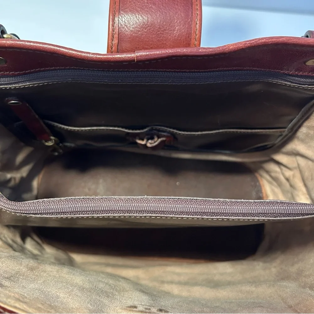 Brahmin - Vintage Brown Leather Tote Bag - Picture 9 of 16